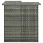4-tlg. Gartenbar-Set mit Kissen Poly Rattan Grau