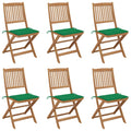 Klappbare Gartenstühle 6 Stk. mit Kissen Massivholz Akazie