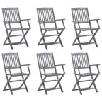 Klappbare Gartenstühle 6 Stk. Massivholz Akazie