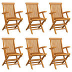 Klappbare Gartenstühle 6 Stk. Massivholz Teak