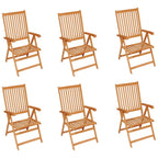 Gartenstühle 6 Stk. mit Anthrazit Kissen Massivholz Teak
