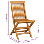 Gartenstühle mit Anthrazit Kissen 6 Stk. Massivholz Teak