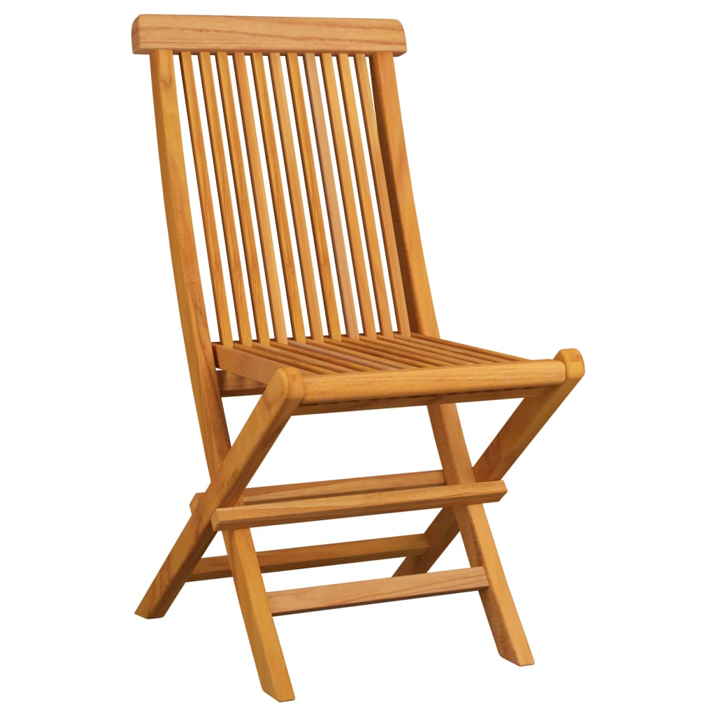 Gartenstühle mit Kissen 6 Stk. Rot Karomuster Massivholz Teak