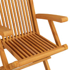 Gartenstühle mit Grünen Kissen 4 Stk. Massivholz Teak