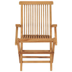 Gartenstühle mit Schwarzen Kissen 4 Stk. Massivholz Teak