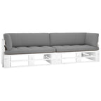 2-Sitzer-Palettensofa Weiß Imprägniertes Kiefernholz