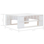 4-tlg. Paletten-Lounge-Set Weiß Imprägniertes Kiefernholz