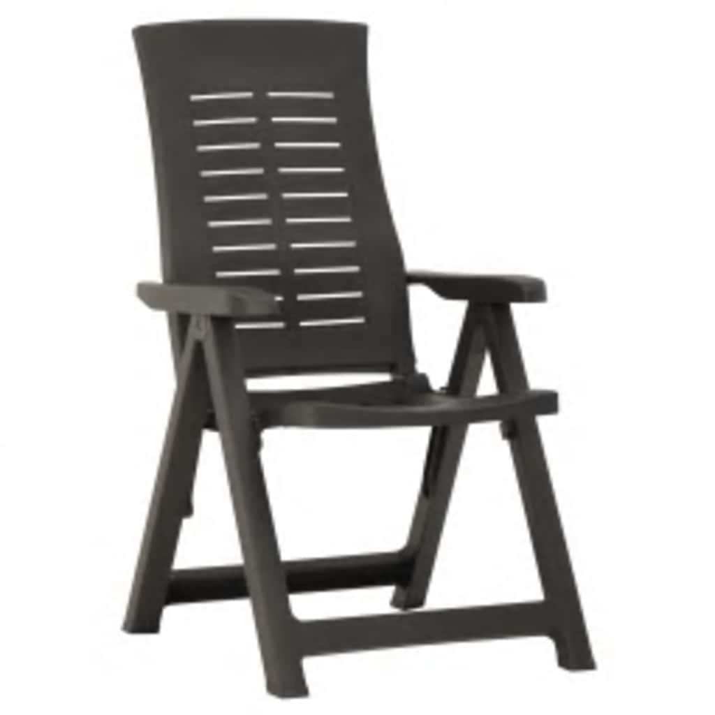 Verstellbare Gartenstühle 2 Stk. Kunststoff Anthrazit