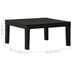 2-tlg. Garten-Lounge-Set mit Auflagen Kunststoff Grau