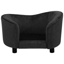 vidaXL Hundesofa Schwarz 69x49x40 cm Plüsch