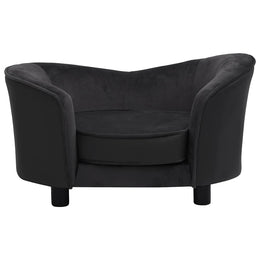 vidaXL Hundesofa Schwarz 69x49x40 cm Plüsch und Kunstleder