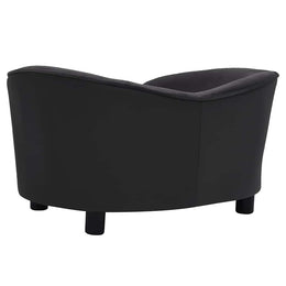 vidaXL Hundesofa Schwarz 69x49x40 cm Plüsch und Kunstleder
