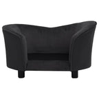 Hundesofa Schwarz 69x49x40 cm Plüsch und Kunstleder