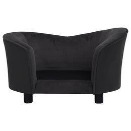 vidaXL Hundesofa Schwarz 69x49x40 cm Plüsch und Kunstleder