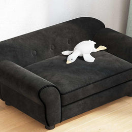 vidaXL Hundesofa Schwarz 72x45x30 cm Plüsch