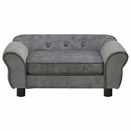 vidaXL Hundesofa Dunkelgrau 72x45x30 cm Plüsch