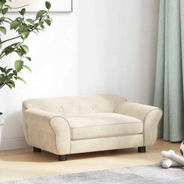 vidaXL Hundesofa Creme 72x45x30 cm Plüsch