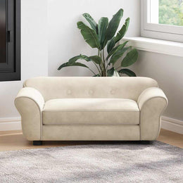 vidaXL Hundesofa Creme 72x45x30 cm Plüsch