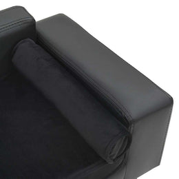 vidaXL Hundesofa Dunkelgrau 81x43x31 cm Plüsch und Kunstleder