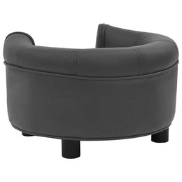 vidaXL Hundesofa Dunkelgrau 48x48x32 cm Plüsch und Kunstleder