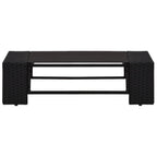 6-tlg. Garten-Lounge-Set mit Kissen Schwarz Poly Rattan