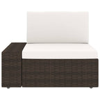 5-tlg. Garten-Lounge-Set mit Kissen Braun Poly Rattan