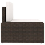 5-tlg. Garten-Lounge-Set mit Kissen Braun Poly Rattan