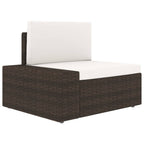 6-tlg. Garten-Lounge-Set mit Kissen Braun Poly Rattan