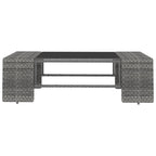 12-tlg. Garten-Lounge-Set mit Kissen Grau Poly Rattan