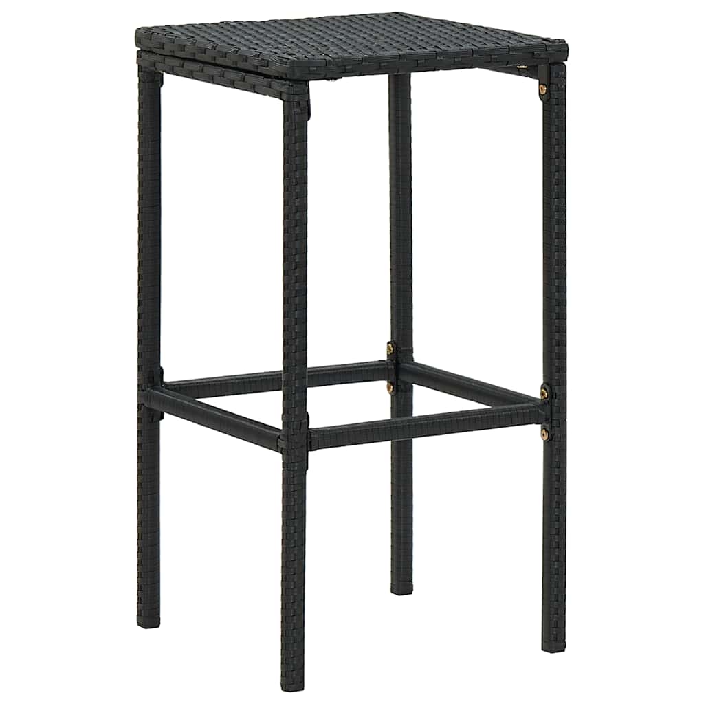 3-tlg. Gartenbar-Set mit Kissen Schwarz