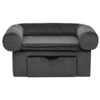 Hundesofa mit Schublade Dunkelgrau 75x50x38 cm Plüsch