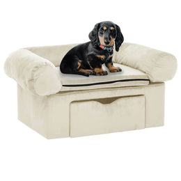 vidaXL Hundesofa mit Schublade Creme 75x50x38 cm Plüsch