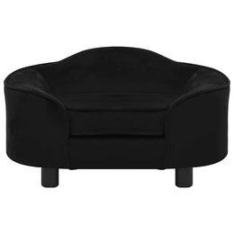 vidaXL Hundesofa Schwarz 67x47x36 cm Plüsch