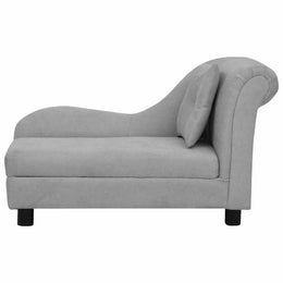 vidaXL Hundesofa mit Kissen Grau 83x44x44 cm Plüsch