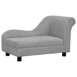 vidaXL Hundesofa mit Kissen Grau 83x44x44 cm Plüsch