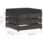 2-tlg. Garten-Lounge-Set mit Kissen Grau Imprägniertes Holz