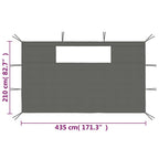 Pavillon-Seitenwände mit Fenstern 2 Stk. Anthrazit