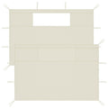 Pavillon-Seitenwände mit Fenstern 2 Stk. Creme