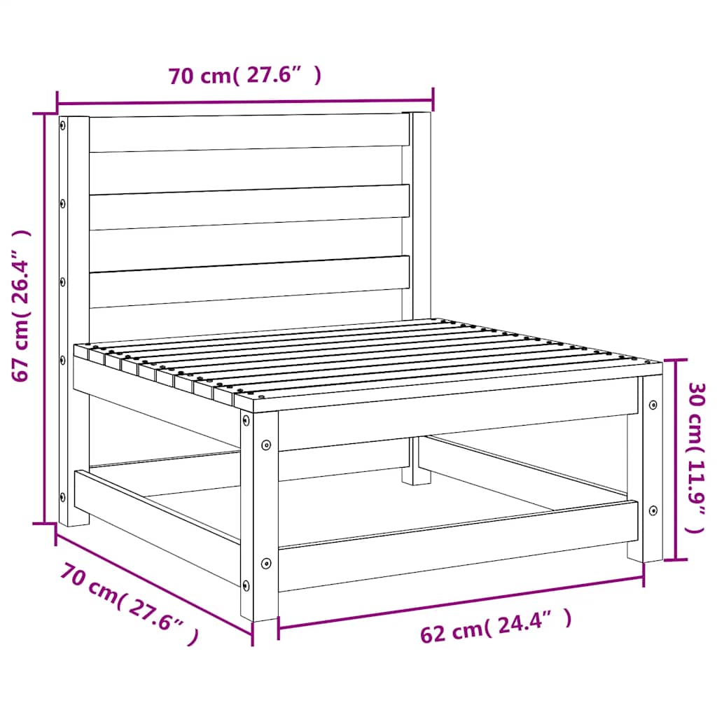 2-tlg. Garten-Lounge-Set Honigbraun Massivholz Kiefer
