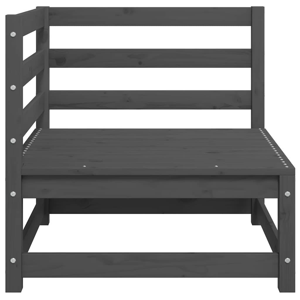 3-tlg. Garten-Lounge-Set Grau Kiefer Massivholz