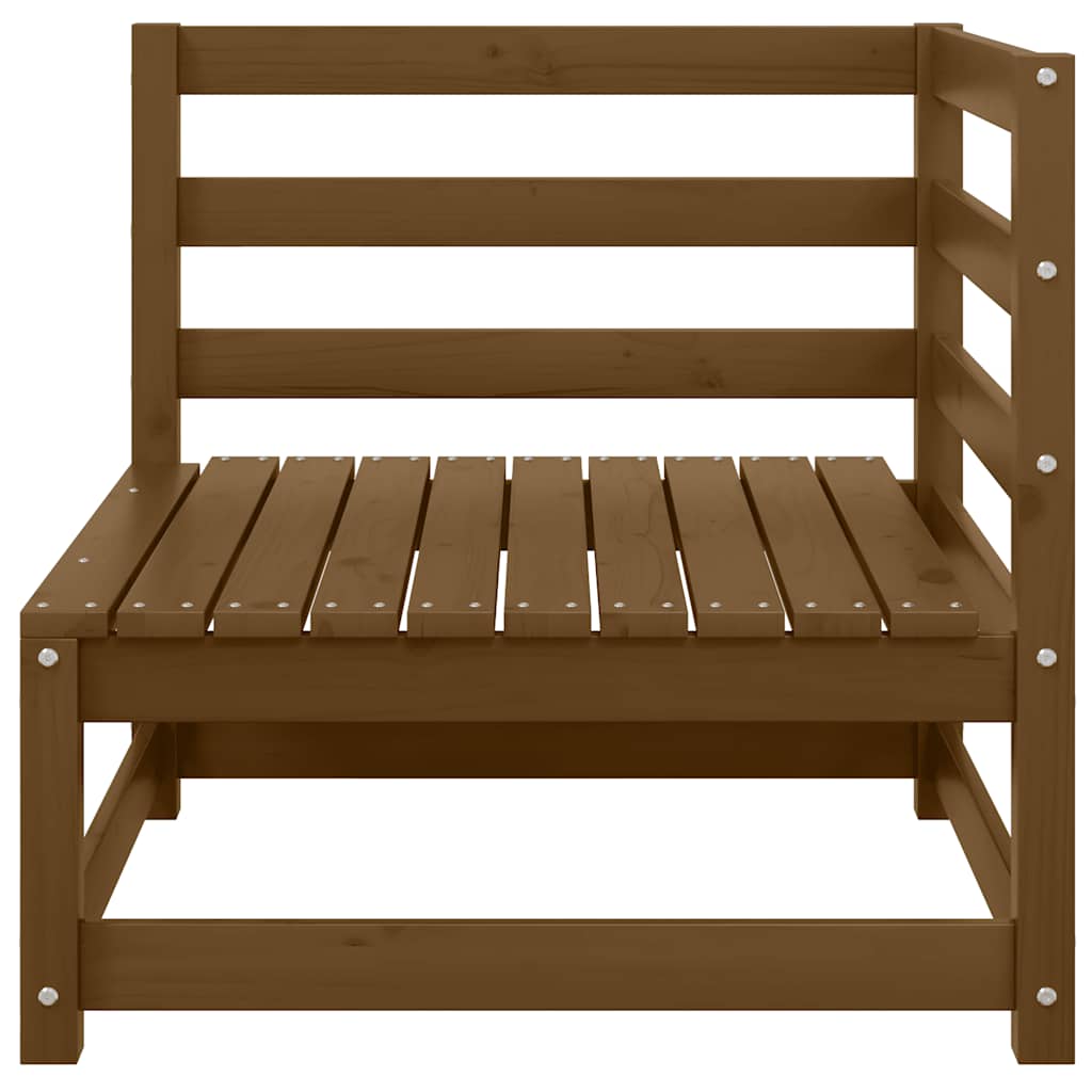 Garten-Ecksofa mit Creme Kissen Massivholz Kiefer