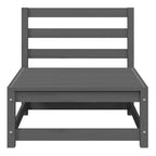 Garten-Mittelsofa mit Anthrazit Kissen Grau Massivholz Kiefer