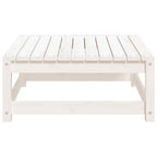 Garten-Fußhocker mit Kissen Weiß Kiefer Massivholz