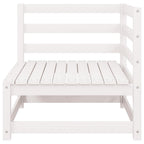 Gartensofa 2-Sitzer mit Kissen Kiefer Massivholz Weiß
