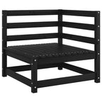 Gartensofa 2-Sitzer mit Kissen Schwarz Kiefer Massivholz