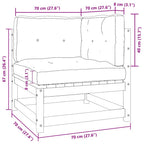 2tlg. Garten-Lounge-Set mit Kissen Honigbraun Massivholz Kiefer