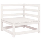 2-tlg. Garten-Lounge-Set mit Kissen Weiß Kiefer Massivholz