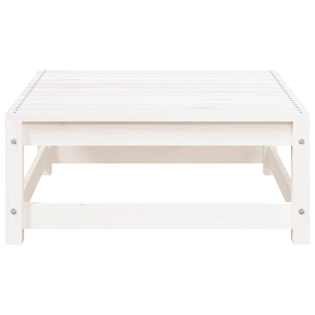2-tlg. Garten-Lounge-Set mit Kissen Weiß Kiefer Massivholz