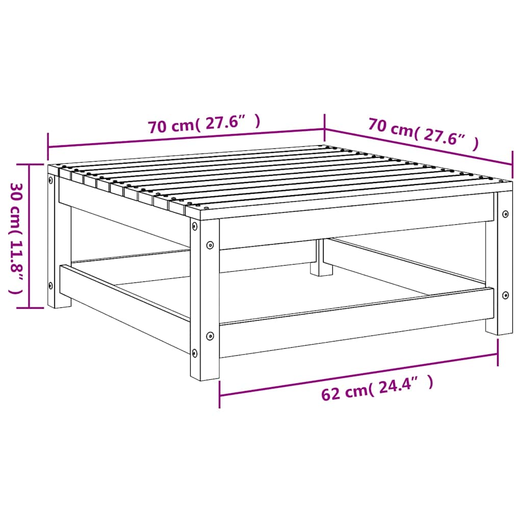 2-tlg. Garten-Lounge-Set mit Kissen Schwarz Kiefer Massivholz