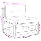 2-tlg. Garten-Lounge-Set mit Kissen Kiefer Massivholz